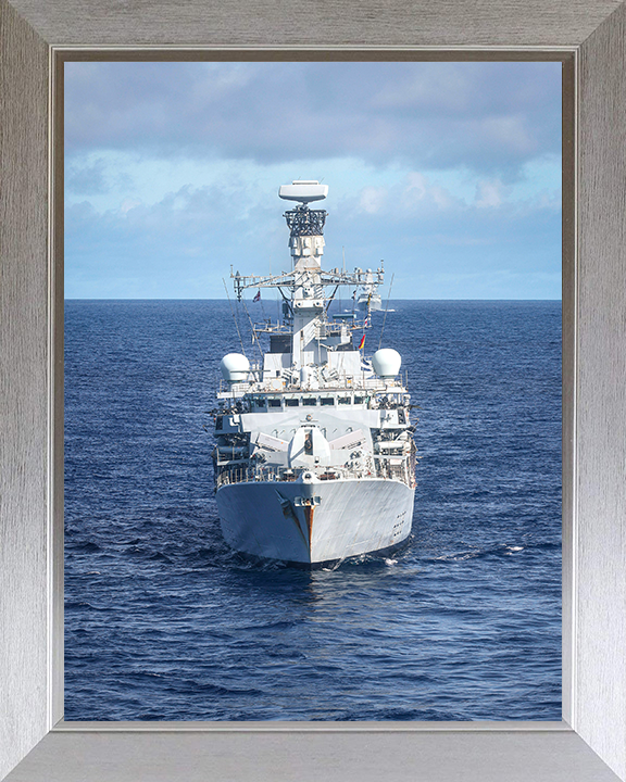 HMS Richmond (F239) Photo Print - Bow View 2025 - Royal Navy Type 23 Frigate Hampshire Prints 10 x 8 Silver Frame No