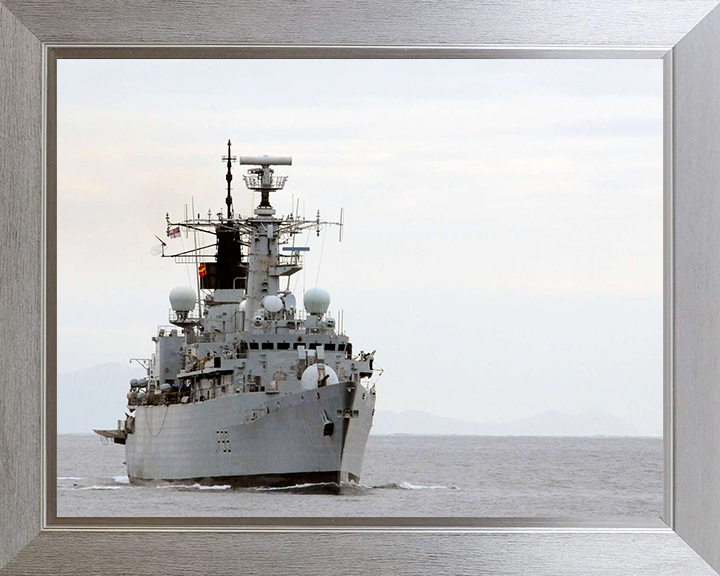HMS Cornwall (F99) Photo Print - At sea 2010 - Royal Navy type 22 Frigate Hampshire Prints 10 x 8 Silver Frame No