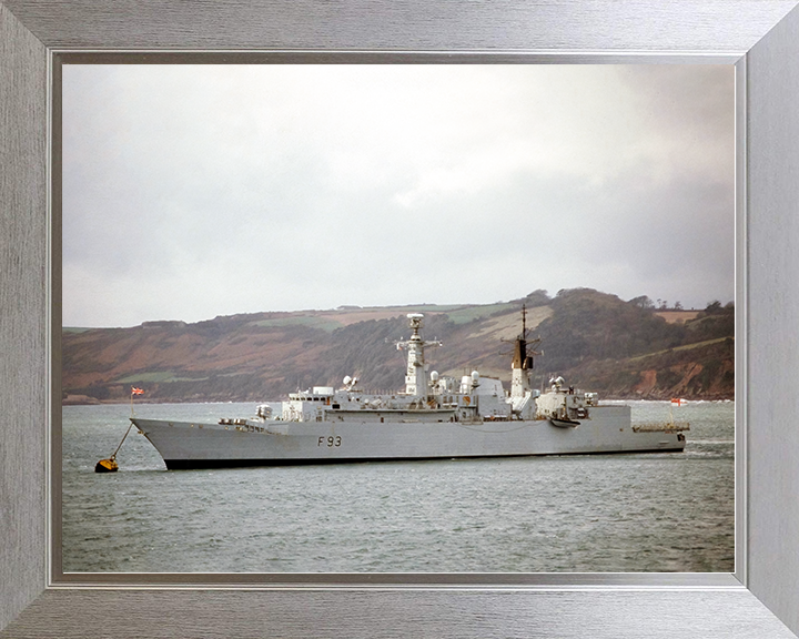 HMS Beaver (F93) Royal Navy Type 22 Frigate At A Buoy Photo Print Wall Art Decor Posters, Prints, & Visual Artwork Hampshire Prints 10 x 8 Silver Frame No