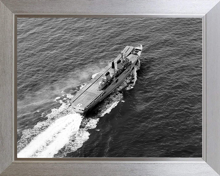 HMS Ark Royal (R07) Royal Navy Invincible Class Aircraft Carrier Sea Trials 1985 Photo Print Wall Art Decor Posters, Prints, & Visual Artwork Hampshire Prints 10 x 8 Silver Frame No
