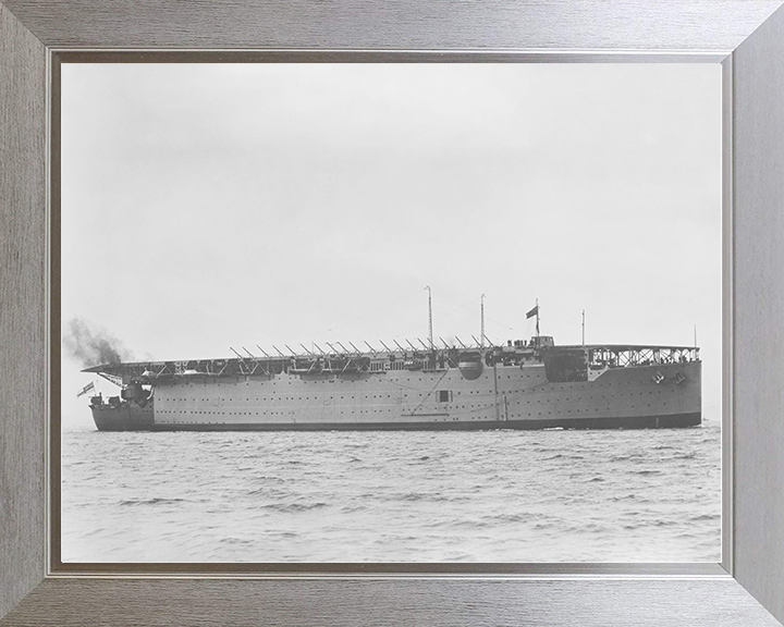HMS Argus (I49) Royal Navy Aircraft Carrier Starboard Side View Photo Print Wall Art Decor Posters, Prints, & Visual Artwork Hampshire Prints 10 x 8 Silver Frame No
