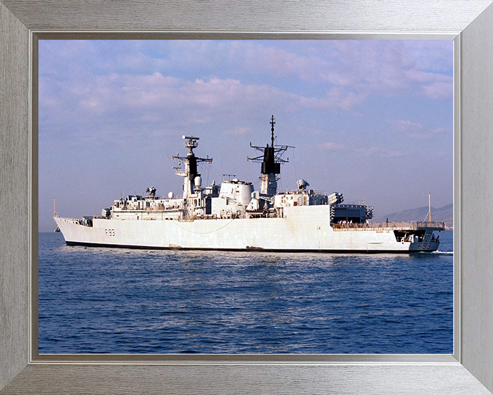 HMS Beaver (F93) Royal Navy Type 22 Frigate Port Quarter View Photo Print Wall Art Decor Posters, Prints, & Visual Artwork Hampshire Prints 10 x 8 Silver Frame No