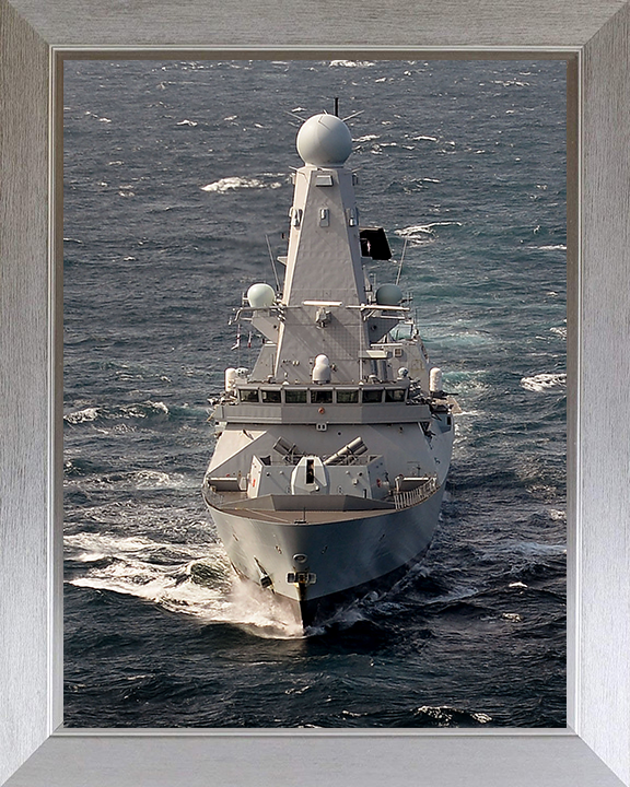 HMS Duncan (D37) Photo Print - Underway 2015 - Royal Navy Type 45 Destroyer Posters, Prints, & Visual Artwork Hampshire Prints 10 x 8 Silver Frame No
