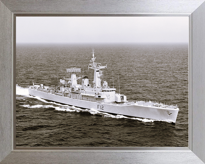 HMS Achilles (F12) Royal Navy Leander Class Frigate Photo Print Underway Warship Wall Art Posters, Prints, & Visual Artwork Hampshire Prints 10 x 8 Silver Frame No
