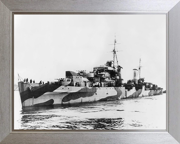 HMS Charybdis (88) Photo Print - Port Side View - Royal Navy Dido Class Light Cruiser Posters, Prints, & Visual Artwork Hampshire Prints 10 x 8 Silver Frame No