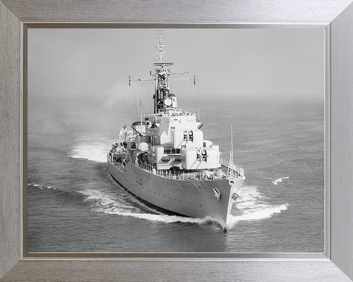 HMS Dainty (D108) Royal Navy Daring Class Destroyer Starboard Bow View Photo Print Wall Art Decor Posters, Prints, & Visual Artwork Hampshire Prints 10 x 8 Silver Frame No