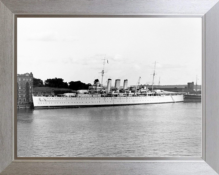 HMS Dorsetshire (40) Royal Navy County Class Cruiser Alongside Photo Print Wall Art Decor Posters, Prints, & Visual Artwork Hampshire Prints 10 x 8 Silver Frame No