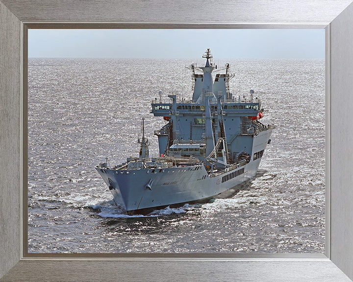RFA Wave Knight (A389) Photo Print - Port Bow View - Royal Fleet Auxiliary Wave Class Tanker Hampshire Prints 10 x 8 Silver Frame No