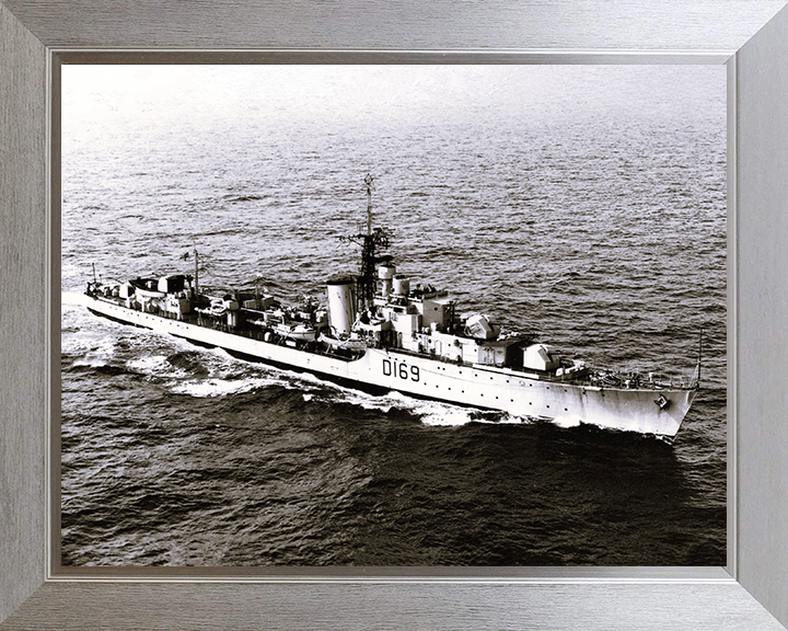HMS Ulysses (R69) - At Sea - Royal Navy U Class Destroyer Photo Print Wall Art Naval Decor UK Posters, Prints, & Visual Artwork Hampshire Prints 10 x 8 Silver Frame No