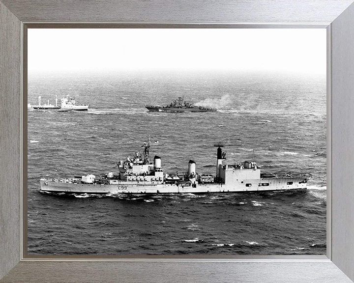 HMS Blake (C99) Photo Print - Escorting 1976 - Royal Navy Tiger Class Light Cruiser Posters, Prints, & Visual Artwork Hampshire Prints 10 x 8 Silver Frame No
