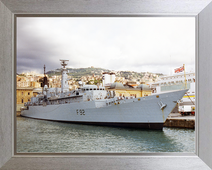 HMS Boxer (F92) Royal Navy Type 22 Frigate Alongside Photo Print Wall Art Decor Posters, Prints, & Visual Artwork Hampshire Prints 10 x 8 Silver Frame No
