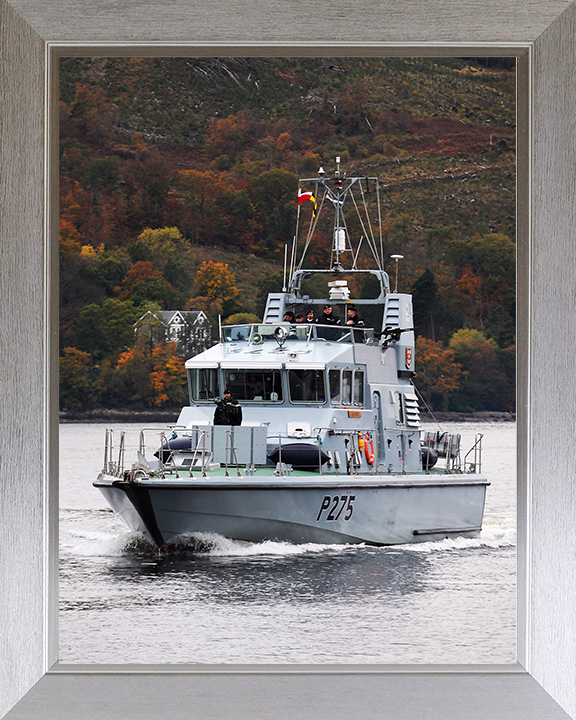 HMS Raider (P275) Photo Print - At Sea 2012 - Royal Navy Archer Class P2000 Patrol Vessel Hampshire Prints 10 x 8 Silver Frame No