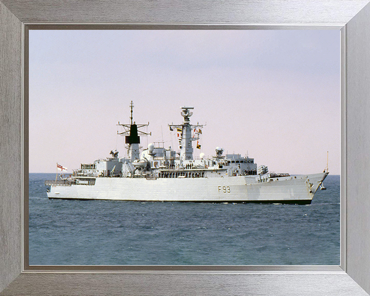 HMS Beaver (F93) Royal Navy Type 22 Frigate Entering Harbour Photo Print Wall Art Decor Posters, Prints, & Visual Artwork Hampshire Prints 10 x 8 Silver Frame No