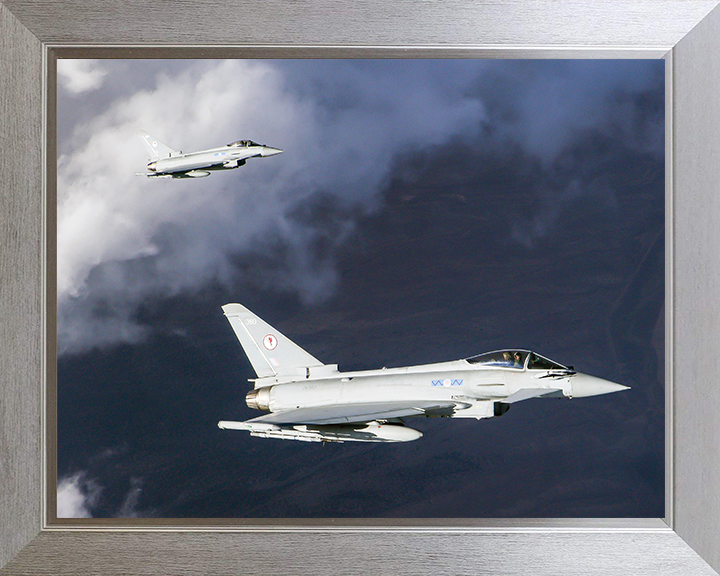 RAF 6 Squadron Typhoons Photo Print - Royal Air Force Aircraft Hampshire Prints 10 x 8 Silver Frame No