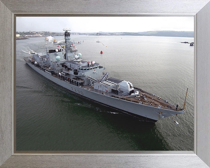 HMS Norfolk (F230) Photo Print - Entering Harbour - Royal Navy Type 23 Frigate Hampshire Prints 10 x 8 Silver Frame No