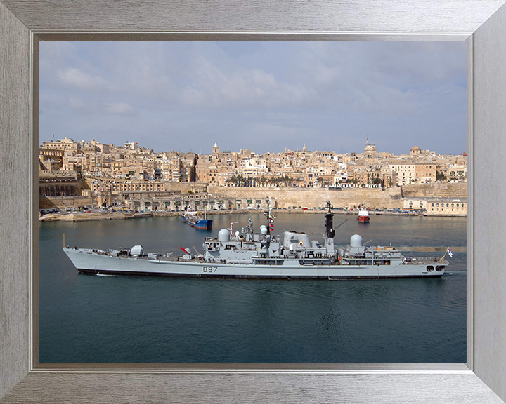 HMS Edinburgh (D97) Photo Print - Valletta 2008 - Royal Navy Type 42 Destroyer Posters, Prints, & Visual Artwork Hampshire Prints 10 x 8 Silver Frame No