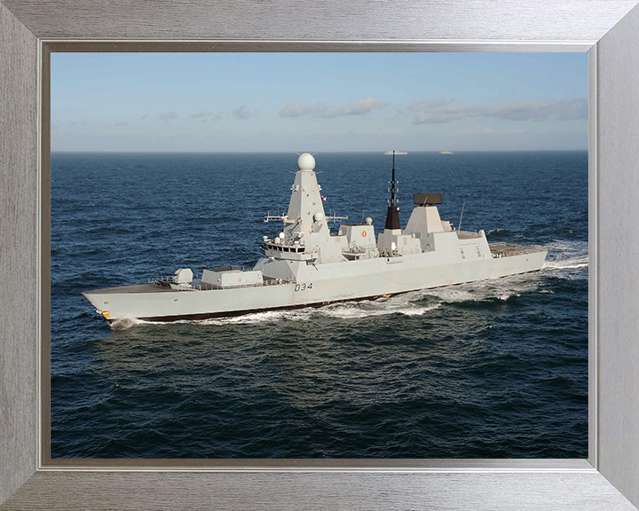 HMS Diamond (D34) Photo Print - At Sea April 2013 - Royal Navy Type 45 Destroyer Posters, Prints, & Visual Artwork Hampshire Prints 10 x 8 Silver Frame No