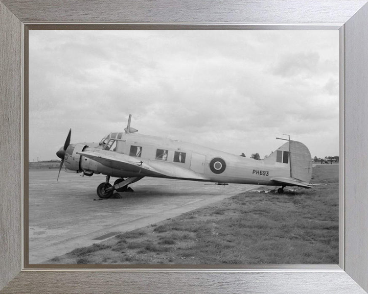 RAF Avro 652A Anson on the Ground Photo Print - Royal Air Force Aircraft Hampshire Prints 10 x 8 Silver Frame No