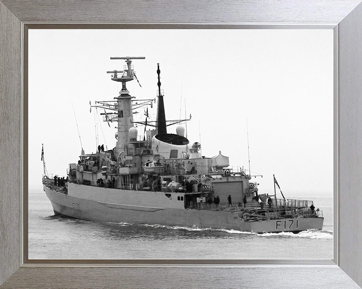 HMS Active (F171) Royal Navy Type 21 Frigate Port Quarter View Photo Print Wall Art Decor Posters, Prints, & Visual Artwork Hampshire Prints 10 x 8 Silver Frame No