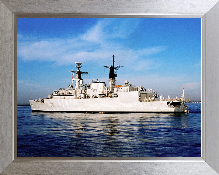 HMS Broadsword (F88) Royal Navy Type 22 Frigate Low Port Side View Photo Print Wall Art Decor Posters, Prints, & Visual Artwork Hampshire Prints 10 x 8 Silver Frame No