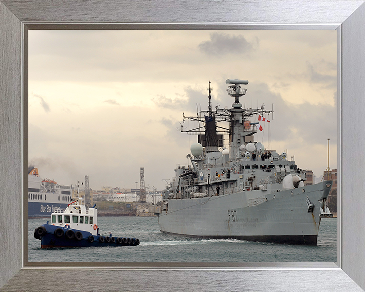 HMS Chatham (F87) Photo Print - Leaving Piraeus 2010 - Royal Navy Type 22 Frigate Posters, Prints, & Visual Artwork Hampshire Prints 10 x 8 Silver Frame No