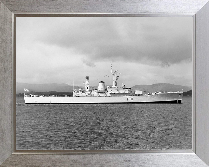 HMS Aurora (F10) Royal Navy Leander Class Frigate Starboard Beam View Photo Print Wall Art Decor Posters, Prints, & Visual Artwork Hampshire Prints 10 x 8 Silver Frame No