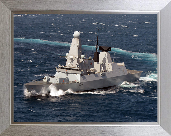 HMS Diamond (D34) Photo Print - At Sea June 2012 - Royal Navy Type 45 Destroyer Posters, Prints, & Visual Artwork Hampshire Prints 10 x 8 Silver Frame No