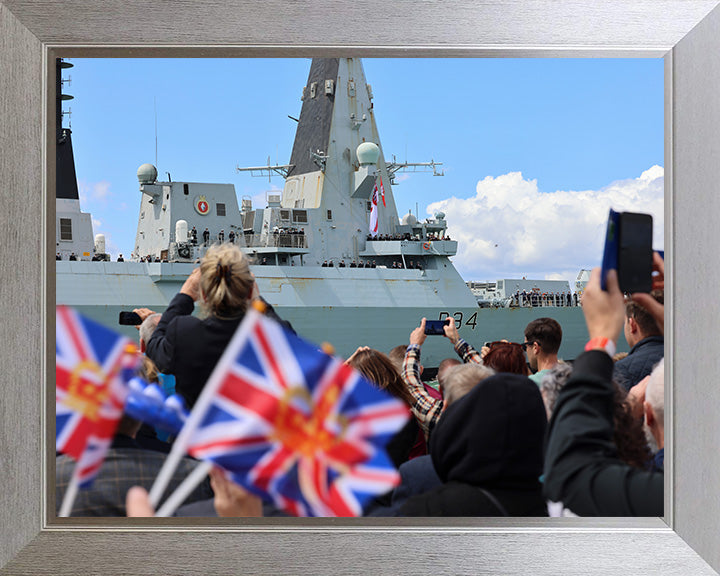 HMS Diamond D34 | Photo Print | Framed Print | Type 45 | Destroyer | Royal Navy Hampshire Prints 10 x 8 Silver Frame No