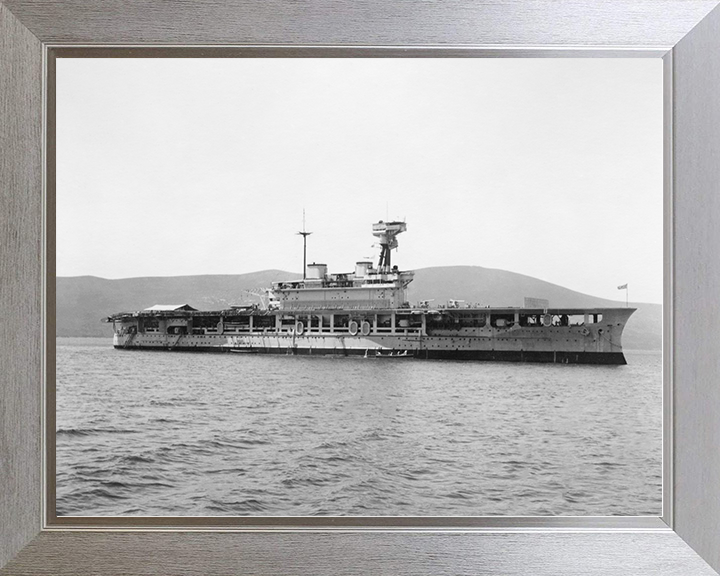 HMS Eagle (94) Royal Navy Eagle Class Aircraft Carrier Starboard Side Photo Print Wall Art Decor Posters, Prints, & Visual Artwork Hampshire Prints 10 x 8 Silver Frame No