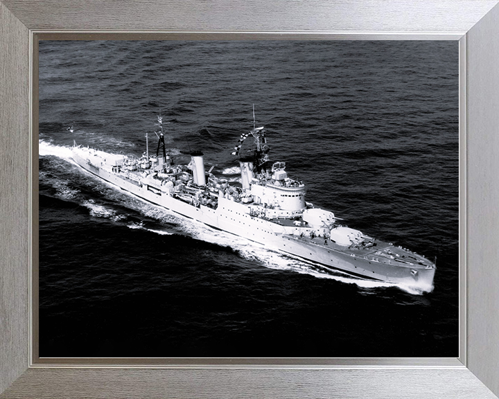 HMS Birmingham (C19) Royal Navy Town Class Light Cruiser At Sea Photo Print Wall Art Decor Posters, Prints, & Visual Artwork Hampshire Prints 10 x 8 Silver Frame No