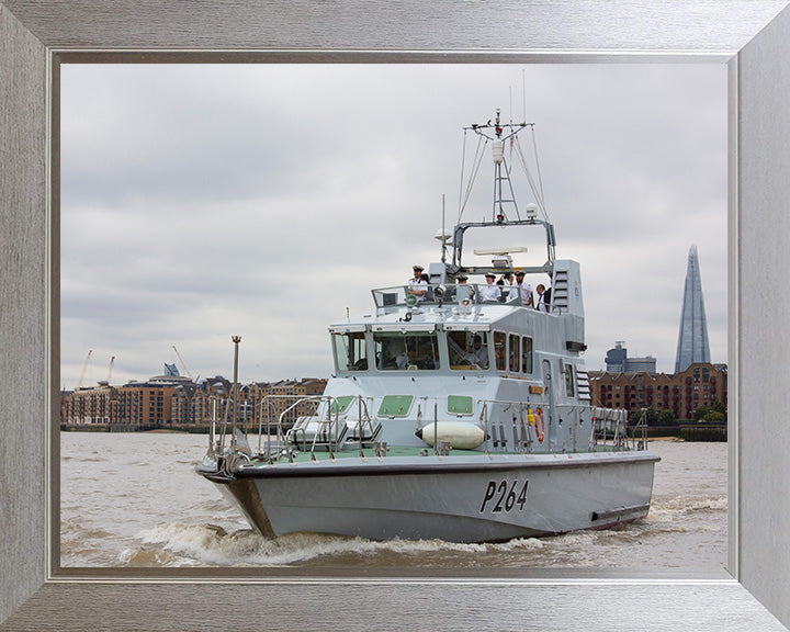 HMS Archer (P264) Photo Print - On The Thames 2016 - Royal Navy Archer Class P2000 Patrol Vessel Posters, Prints, & Visual Artwork Hampshire Prints 10 x 8 Silver Frame No