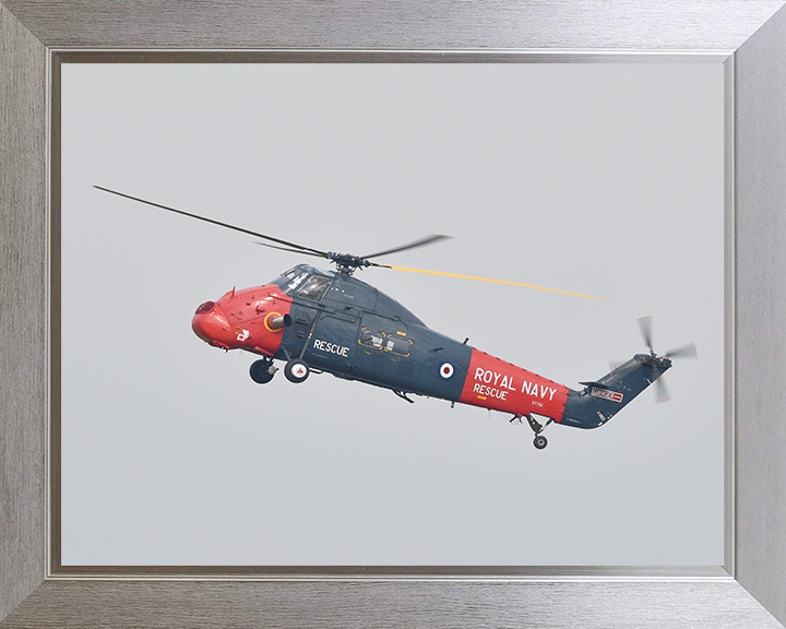 Westland Wessex HU5 Rescue Helicopter in Flight 2021 Photo Print - Royal Navy Aircraft Posters, Prints, & Visual Artwork Hampshire Prints 10 x 8 Silver Frame No