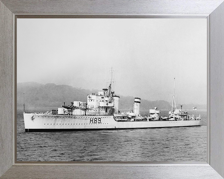 HMS Grafton (H89) Photo Print - At Sea 1936 - Royal Navy G Class Destroyer Posters, Prints, & Visual Artwork Hampshire Prints 10 x 8 Silver Frame No