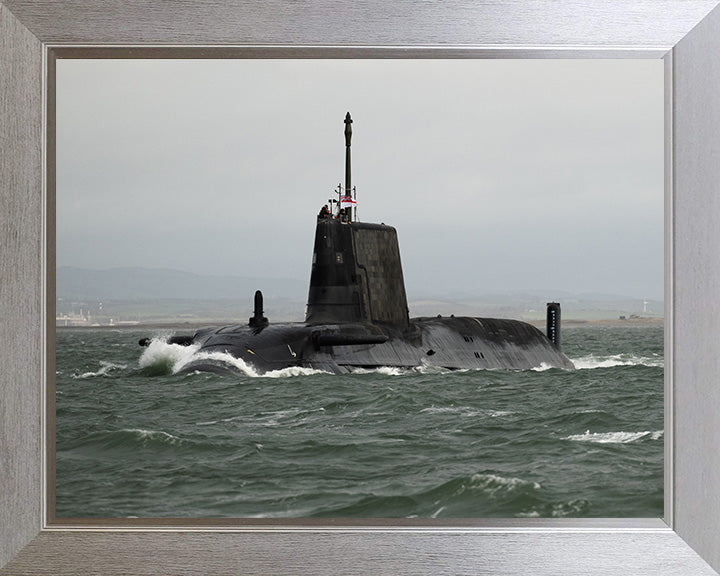 HMS Anson (S123) Photo Print - Port Side - Royal Navy Astute Class Submarine Hampshire Prints 10 x 8 Silver Frame No