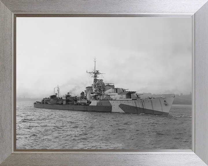 HMS Zambesi (R66) Photo Print - River Mersey 1944 - Royal Navy Z Class Destroyer Hampshire Prints 10 x 8 Silver Frame No