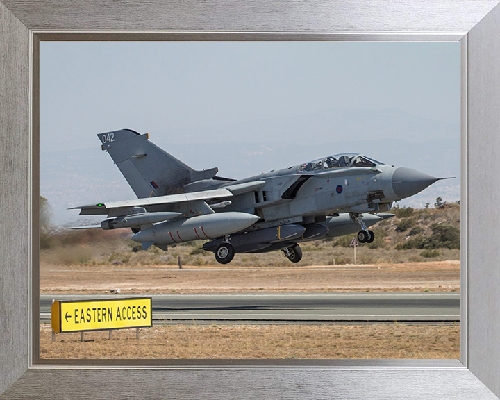 RAF Tornado GR4 903 Expeditionary Air Wing Photo Print - Royal Air Force Aircraft Hampshire Prints 10 x 8 Silver Frame No