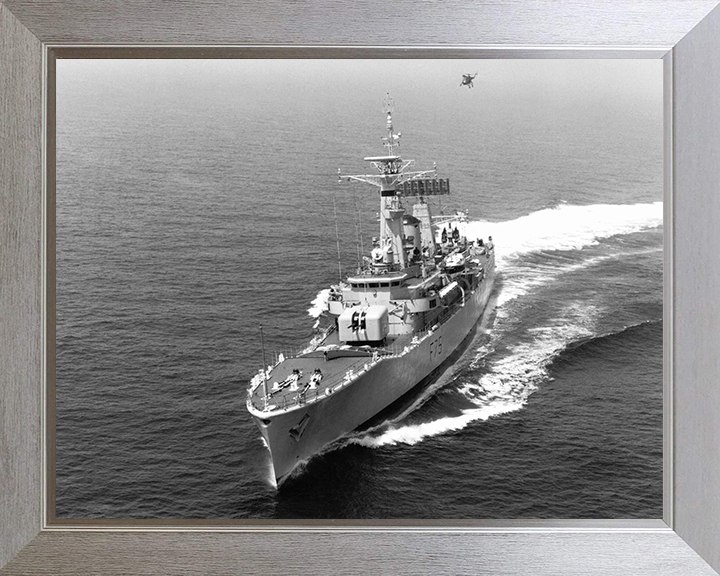 HMS Charybdis (F75) Photo Print - At Sea Sept 1976 - Royal Navy Leander Class Frigate Posters, Prints, & Visual Artwork Hampshire Prints 10 x 8 Silver Frame No