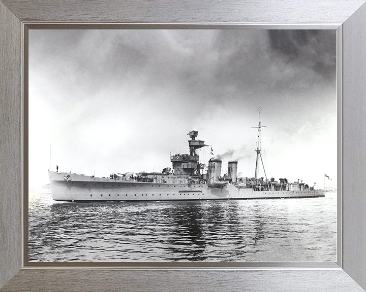 HMS Cairo (D87) Royal Navy C Class Light Cruiser Port Side View Photo Print Wall Art Decor Posters, Prints, & Visual Artwork Hampshire Prints 10 x 8 Silver Frame No