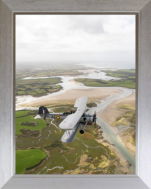 Royal Navy Swordfish Mk1 Plane From the Air Photo Print - Royal Navy Aircraft Hampshire Prints 10 x 8 Silver Frame No
