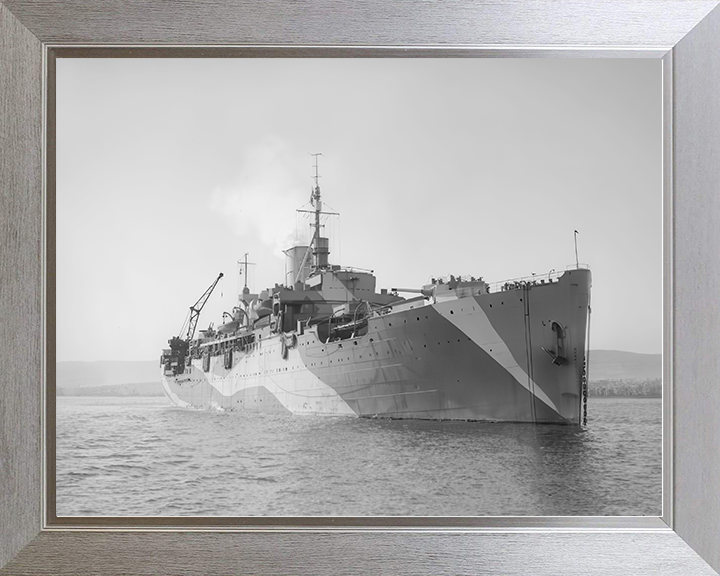 HMS Corfu (1943) Royal Navy Merchant Cruiser Starboard Bow View Photo Print Wall Art Decor Posters, Prints, & Visual Artwork Hampshire Prints 10 x 8 Silver Frame No