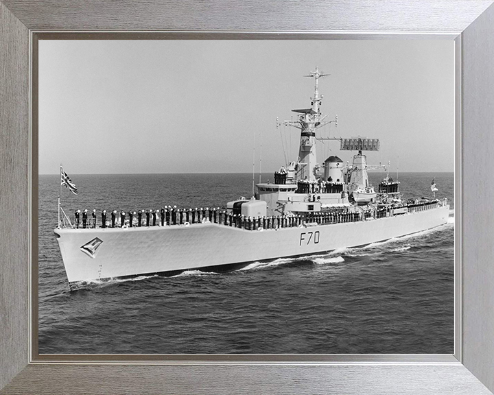 HMS Apollo (F70) Royal Navy Leander Class Frigate Cheering Ship Photo Print Wall Art Decor Posters, Prints, & Visual Artwork Hampshire Prints 10 x 8 Silver Frame No