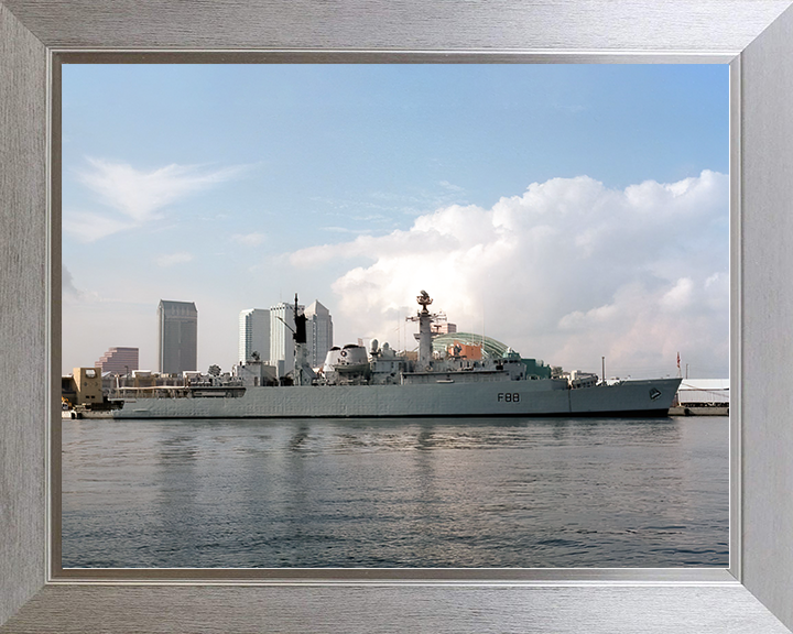 HMS Broadsword (F88) Royal Navy Type 22 Frigate Alongside Photo Print Wall Art Decor Posters, Prints, & Visual Artwork Hampshire Prints 10 x 8 Silver Frame No