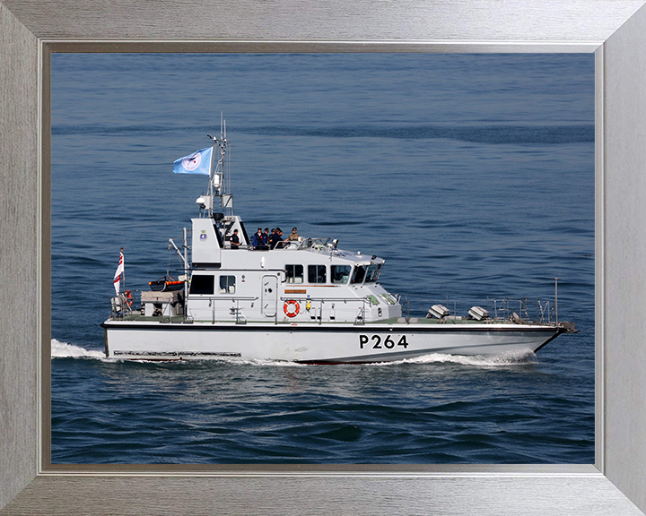 HMS Archer (P264) Photo Print - at sea 2018 - Royal Navy Archer Class P2000 Patrol Vessel Posters, Prints, & Visual Artwork Hampshire Prints 10 x 8 Silver Frame No