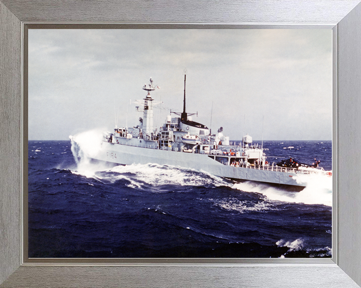 HMS Ardent (F184) Royal Navy Type 21 Frigate In Heavy Seas Photo Print Wall Art Decor Posters, Prints, & Visual Artwork Hampshire Prints 10 x 8 Silver Frame No