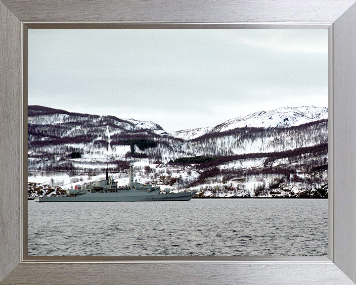 HMS Ambuscade (F172) Photo Print - Norwegian Sea 1992 - Royal Navy Type 21 Frigate Hampshire Prints 10 x 8 Silver Frame No