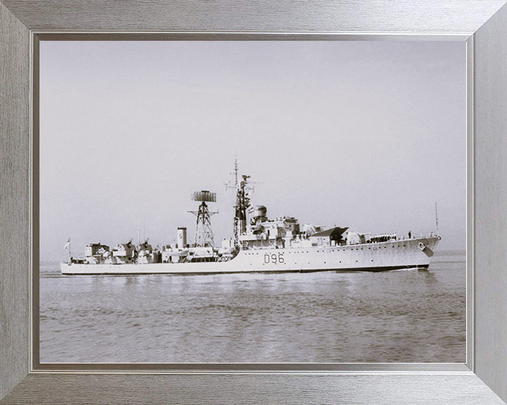 HMS Crossbow (G96) Royal Navy Weapon Class Destroyer Starboard Bow View Photo Print Wall Art Decor Posters, Prints, & Visual Artwork Hampshire Prints 10 x 8 Silver Frame No