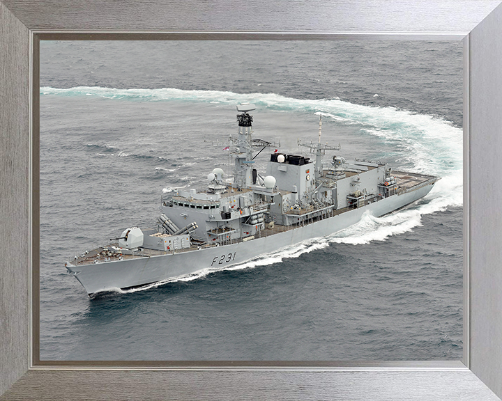 HMS Argyll (F231) Photo Print - Caribbean 2014 - Royal Navy Type 23 Frigate Posters, Prints, & Visual Artwork Hampshire Prints 10 x 8 Silver Frame No