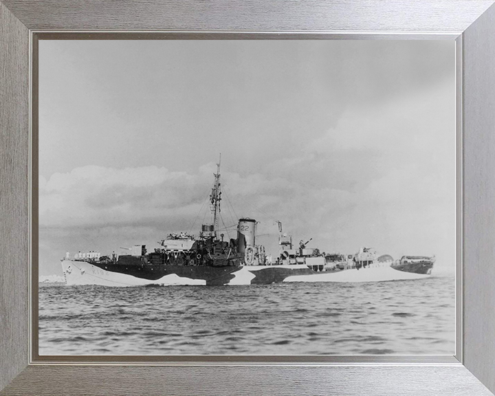 HMS Bryony (K192) Royal Navy Flower Class Corvette Port Side Photo Print Wall Art Decor Posters, Prints, & Visual Artwork Hampshire Prints 10 x 8 Silver Frame No