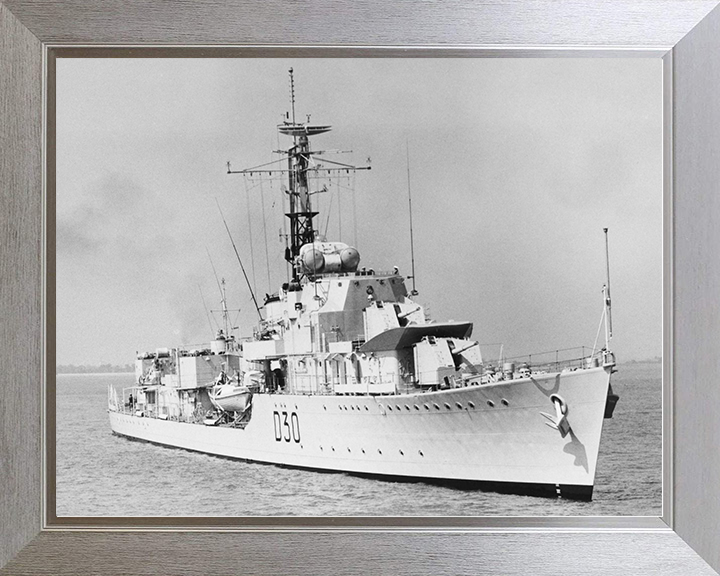 HMS Carron (D30) Royal Navy C Class Destroyer Starboard Bow View Photo Print Wall Art Decor Posters, Prints, & Visual Artwork Hampshire Prints 10 x 8 Silver Frame No