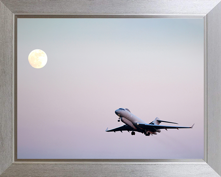 RAF Sentinel R1 in flight Photo Print - Royal Air Force Aircraft Hampshire Prints 10 x 8 Silver Frame No